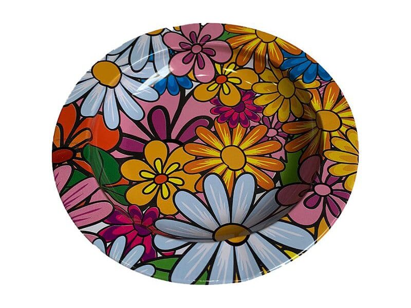 CENICERO METAL FLORES