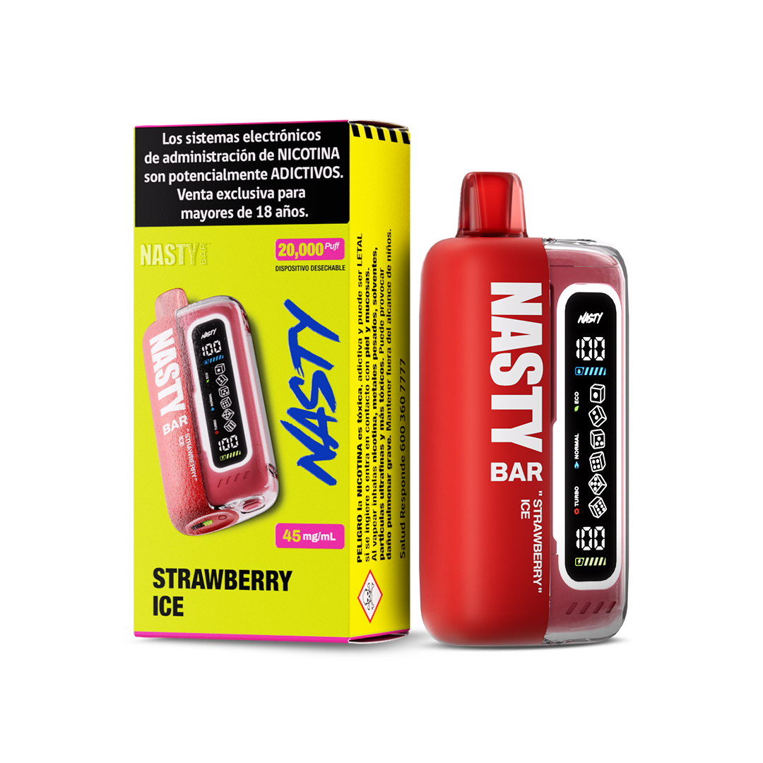 VAPORIZADOR BAR 20000 STRAWBERRY ICE (FRUTILLA)- NASTY