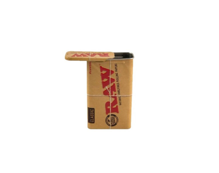 CAJETILLA CIGARRERA METALICA RAW TAPA  DESLIZANTE