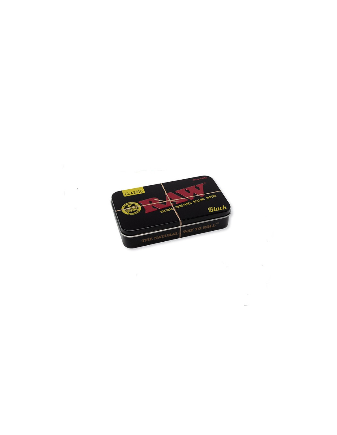 CAJITA METALICA RAW RECTANGULAR NEGRA