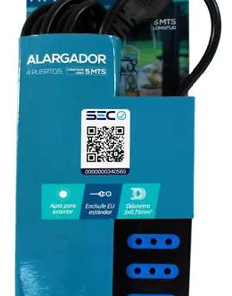 ALARGADOR 5MT/ 4 PUERTOS CERTIFICADO- RAIMAX