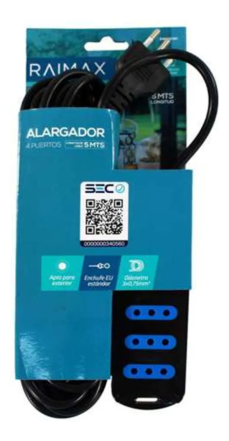 ALARGADOR 5MT/ 4 PUERTOS CERTIFICADO- RAIMAX